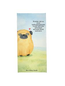 Полотенце с изображением мопса и надписью «Собачье счастье»  Mr. & Mrs. Panda, Hundeglück
