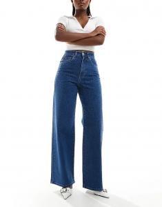 Джинсы ONLY Hope широкого кроя со стразами, средне-синего цвета