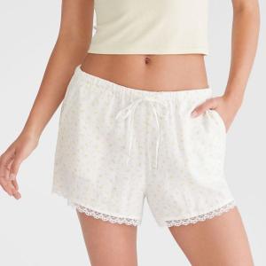 Женские льняные боксеры с кружевной отделкой Juniors Aeropostale, цвет wax yellow