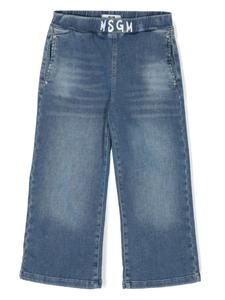 MSGM Kids джинсы с логотипом, синий