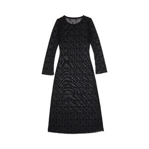 Платье Marine Serre Moonogram Mesh Flock Tube Dress, черный