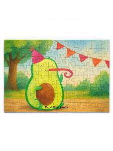 Mr. & Mrs. Panda Дизайн пазла «Авокадо» на день рождения, без надписи, в белом цвете