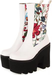 Женские готические платформенные ботинки Erocalli, черные с цепочками, панк, массивные боевые, на высоком каблуке, готические ботильоны