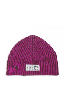 MM6 Maison Margiela Kids шапка бини с аппликацией, розовый