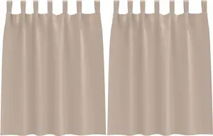 Плотные шторы с кольцами, 2 шт., серо-коричневые, 140 x 140 см vidaXL