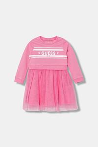 Детское хлопковое платье Guess, розовый
