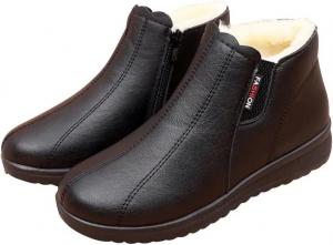 Женские зимние ботинки Stunner с меховой подкладкой, боковой молнией и утепленные уличные ботильоны, Black