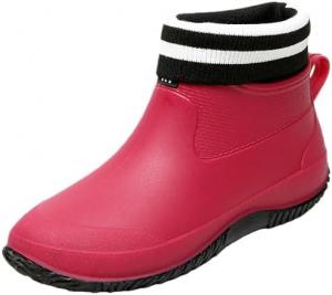 Женские водонепроницаемые ботинки до щиколотки | Легко надеваются, с противоскользящей подошвой, идеально для сада, кухни и влажной/дождливой погоды на улице Hhhchpm, Red Velvet