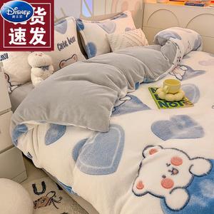 Disney Комплект постельного белья 4 предмета, 180x200 см, простыня, наволочки 48x74 см, пододеяльник 200x230 см, синий с медвежатами