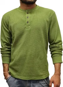 Мужская флисовая рубашка-поло с длинным рукавом