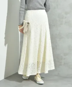 Юбка из кружева с цветочным узором Interplanet, цвет Off White