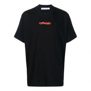 Футболка arrow logo pattern printing short sleeve loose fit black Off-White, мультиколор