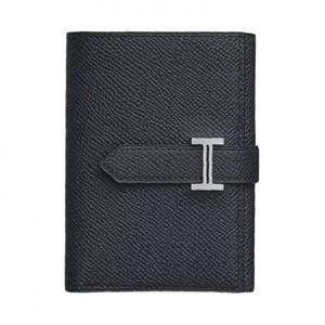 HERMES Кошелёк из телячьей кожи Берн Эпсом для женщин чёрный