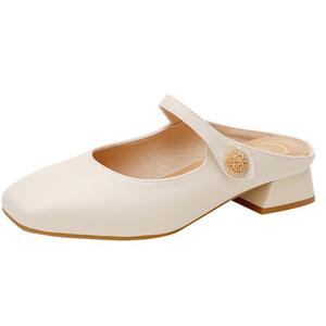 Женские сандалии с закрытым носком и резиновой подошвой, устойчивые к истиранию TATAYA, Ecru