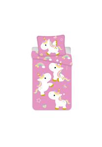 Комплект постельного белья Cofi с единорогом, 135x200 см, розовый