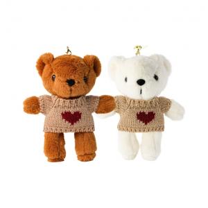 Свитер с сердечками брелок Blush Bear, очаровательная мягкая кукла плюшевый кулон высота 10см X3COMMUNE, Two Standing Bears