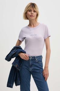 Хлопковая футболка Calvin Klein Jeans, фиолетовый