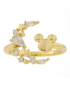 Кольцо Микки с кубическим цирконием и небесным камнем Disney, gold
