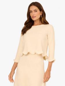 Джемпер с лодочкой и ажурным краем Adrianna Papell, Cream