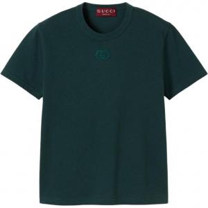 Футболка Cotton Jersey размера M GUCCI, темно-зеленый