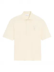 Рубашка поло с нашивкой-логотипом AMI Paris, бежевый