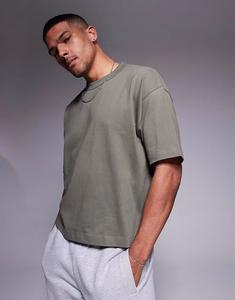 Плотная свободная футболка цвета хаки Asos Design