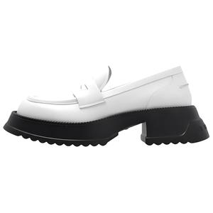 Двухцветные кожаные лоферы MARNI, белые