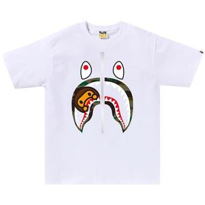 Футболка BAPE 1st Camo Milo Shark 'White/Green', белый
