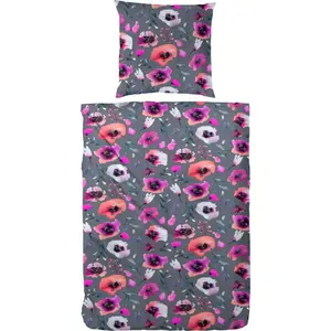 Постельное белье Primera «Дотси» с нежными цветами, оранжевый/белый