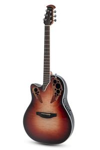 Акустическая гитара Ovation CE44LX-1R Exotic Celebrity Elite Plus Selected Figured Top Mid-Depth Lyrachord Body Nato Neck 6-String Acoustic-Electric Guitar w/Gig Bag For Left Handed Players