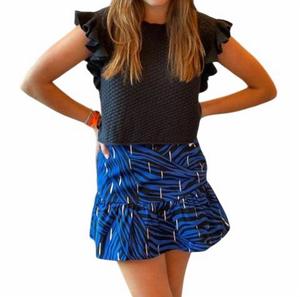 Юбка-мини с рюшами в синем цвете Osamore