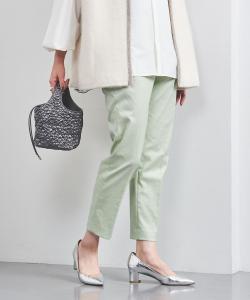 Блестящие узкие штаны United Arrows, цвет Lime