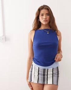 Топ с разрезом по горловине, темно-синий Collusion