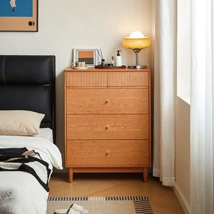 Lin'S Home Furnishing Комод 80 см для спальни из дерева, 5 ящиков, на высоких ножках