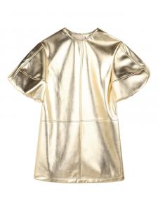 BOSS Kidswear платье с эффектом металлик, золотой