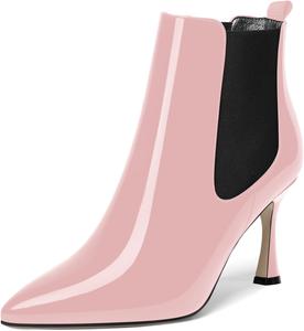 Женские ботильоны MOVINSTEPS с острой ноской, лакированные, на шнуровке, блестящие вечерние с высокой шпилькой 3,3 дюйма