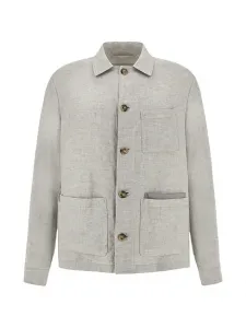 Льняная рубашка-овершот Paul & Shark, серый