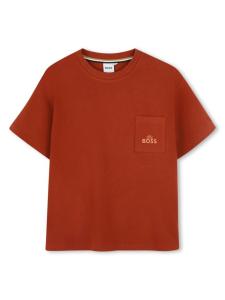 Футболка с вышитым логотипом BOSS Kidswear, коричневый