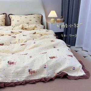 LUOLAI HOME Комплект постельного белья 1,2 м, 3 предмета, пододеяльник 150×200 см, милый щенок