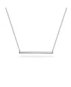 Минималистичное ожерелье с подвеской в виде горизонтальной планки — стерлинговое серебро Bling Jewelry, grey