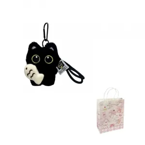 Милый и очаровательный плюшевый кулон с котиком, держащим рыбку, с большими глазами, высота 9 см MENGXIAOZAI