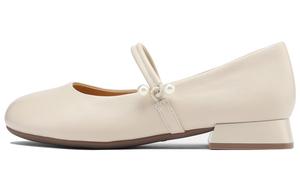 Туфли Мэри Джейн на массивном каблуке для женщин BOERDIQI, Ecru