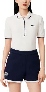 Lacoste женская поло Regular Fit с терморегуляцией для тенниса, Flour/Navy Blue