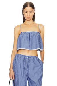 Поплиновая майка в тонкую полоску Helsa, синий