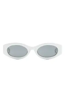 Солнцезащитные очки Berta в овальной оправе Linda Farrow, белый