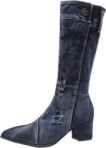 Женские высокие ботинки Yiozoi с защитой от ветра, из осенне-зимней ткани, для активного отдыха, с острым носком, классические повседневные, Blue