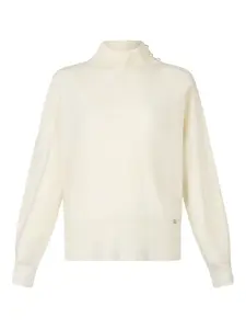 Свитер с рукавами-буфами, украшенный жемчугом LIU JO, нейтральный