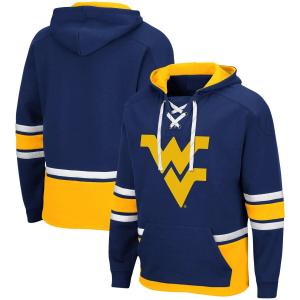 Мужской темно-синий пуловер с капюшоном West Virginia Mountaineers на шнуровке 3.0 Colosseum