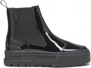 Женские ботинки PUMA Mayze с круглым носком, на платформе, в стиле Челси, повседневные, на низком каблуке 1-2 дюйма - черные
