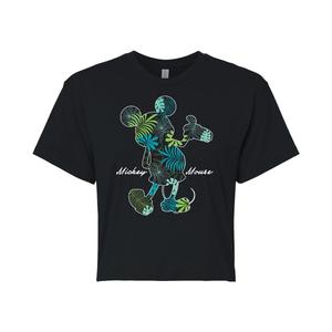 Укороченная футболка с изображением Микки Мауса Disney's для детей и тропических цветов Licensed Character